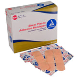 Sheer Plastic Adhesive Bandages - Case Quantity